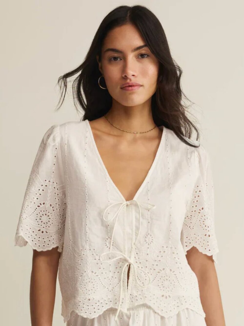 Oceanside Z Supply Embroidered Top
